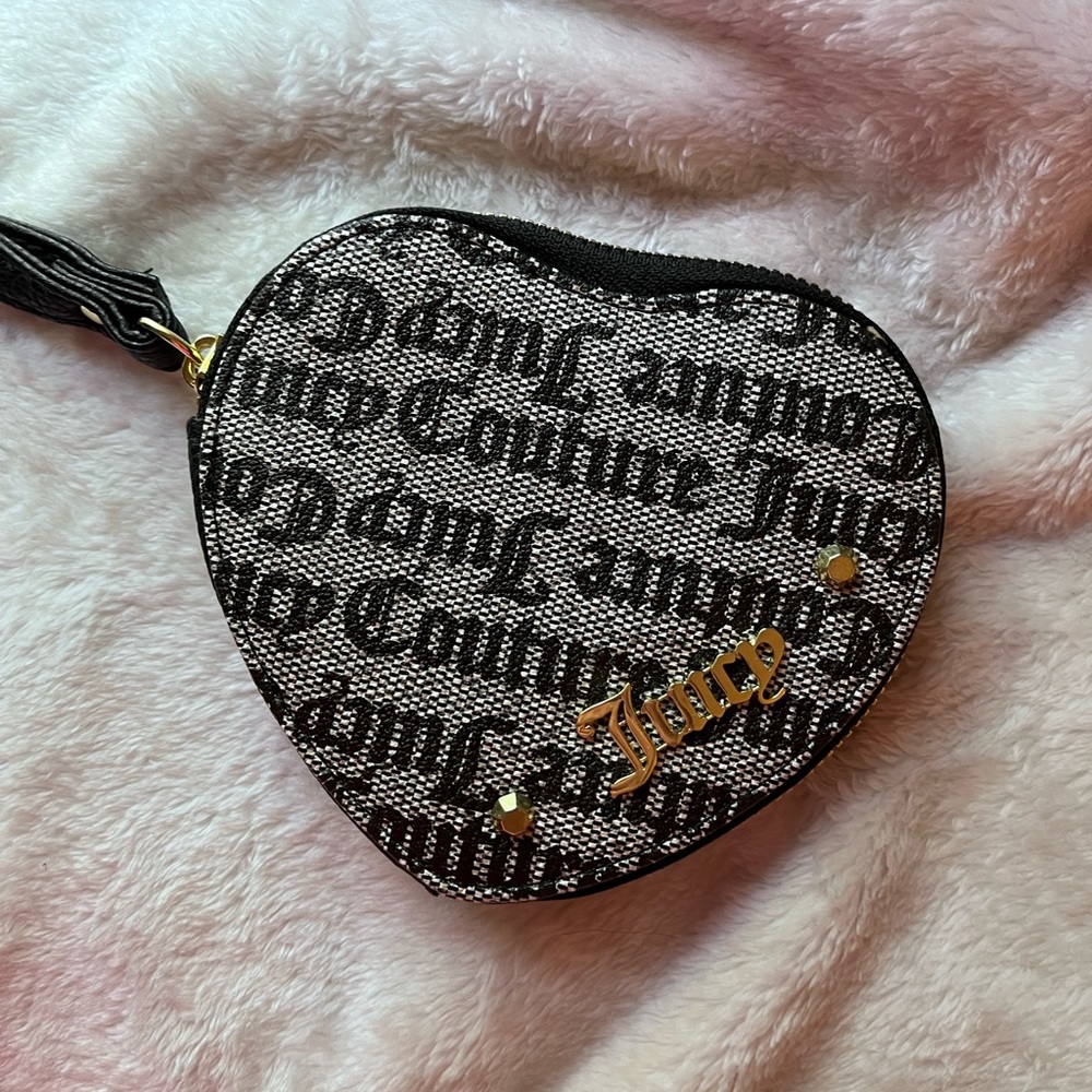 Juicy couture black heart wristlet